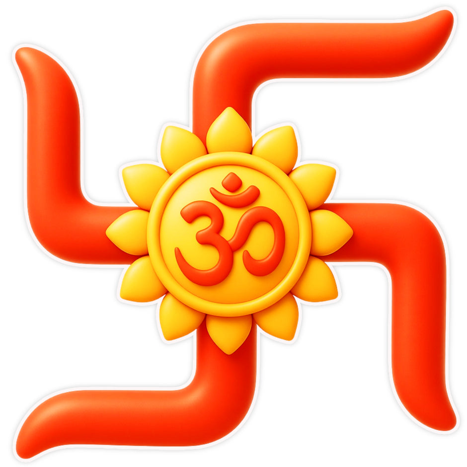 Om Swastik Spiritual Sticker 15cm Waterproof Matte Vinyl – STIXY premium vinyl sticker image 633