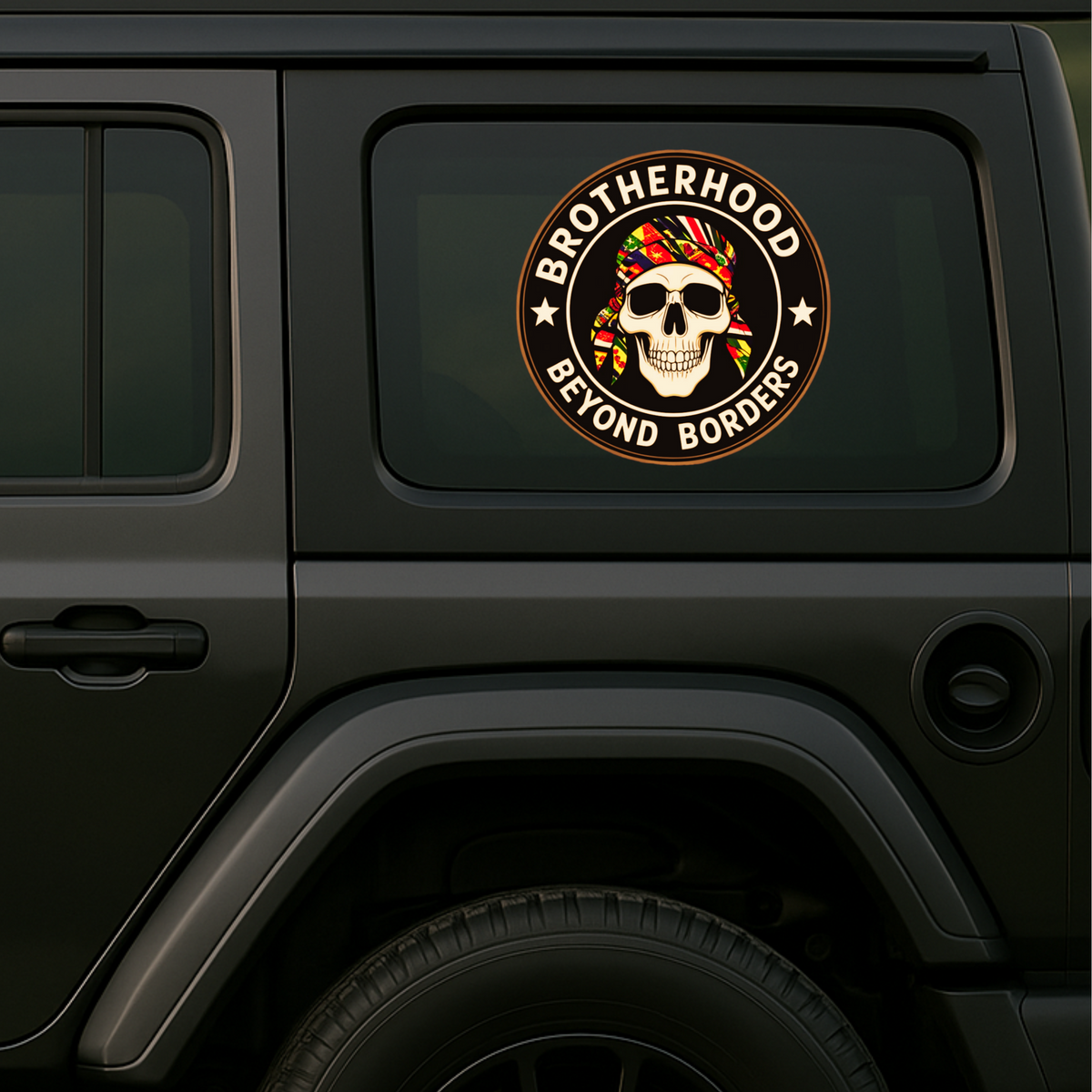 Brotherhood Beyond Borders Sticker Biker Skull Decal Copy premium sticker product image 5