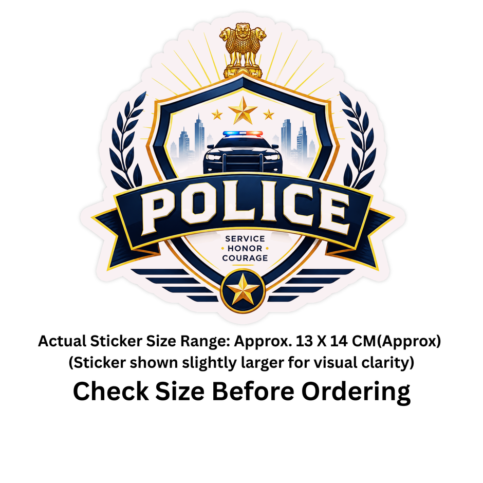 Police Professional Badge Sticker 14Cm Waterproof Matte Vinyl Stixy Copy high-quality product image angle 1