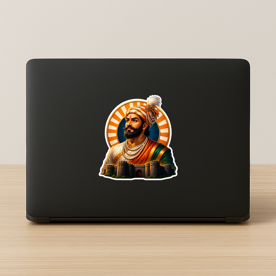 Chhatrapati Shivaji Maharaj Art Sticker 15Cm Matte Vinyl Stixy Copy high-quality product image angle 3