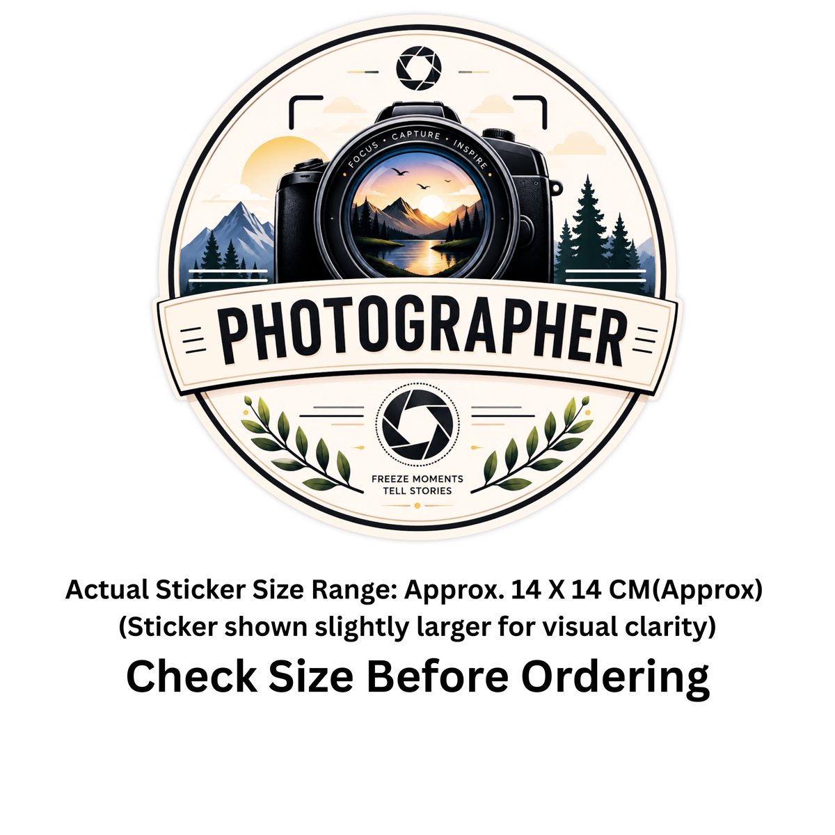 Photographer Camera Art Sticker 15Cm Waterproof Matte Vinyl Stixy Copy high-quality product image angle 4