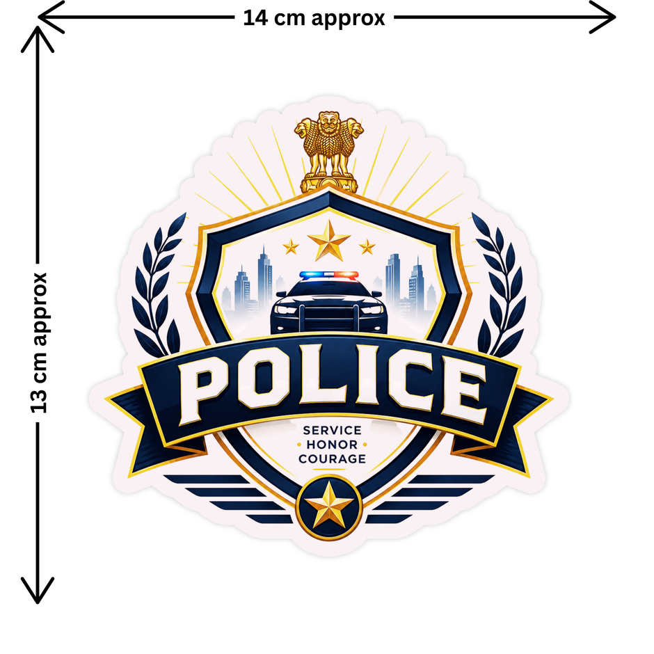 Police Professional Badge Sticker 14Cm Waterproof Matte Vinyl Stixy Copy high-quality product image angle 2