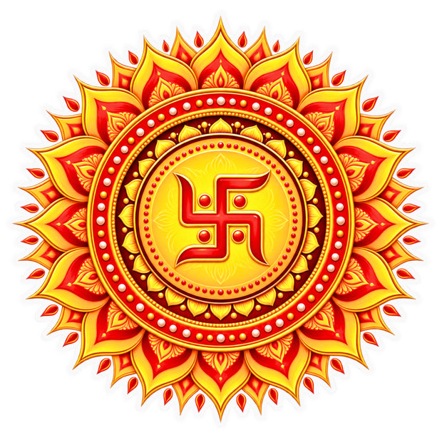 Shubh Swastik Mandala Auspicious Hindu Symbol Sticker by STIXY