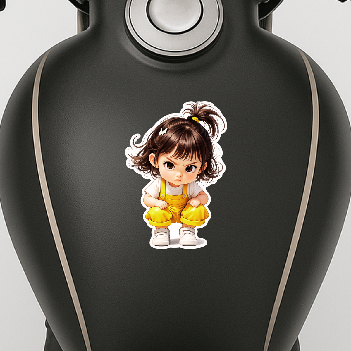 Cute Angry Chibi Girl Sticker Set Of 2 Waterproof Matte Vinyl Stixy Copy high-quality product image angle 2