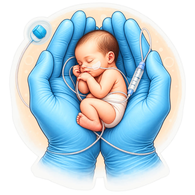 Newborn Baby Medical Care in Doctor Hands Healthcare Sticker by STIXY