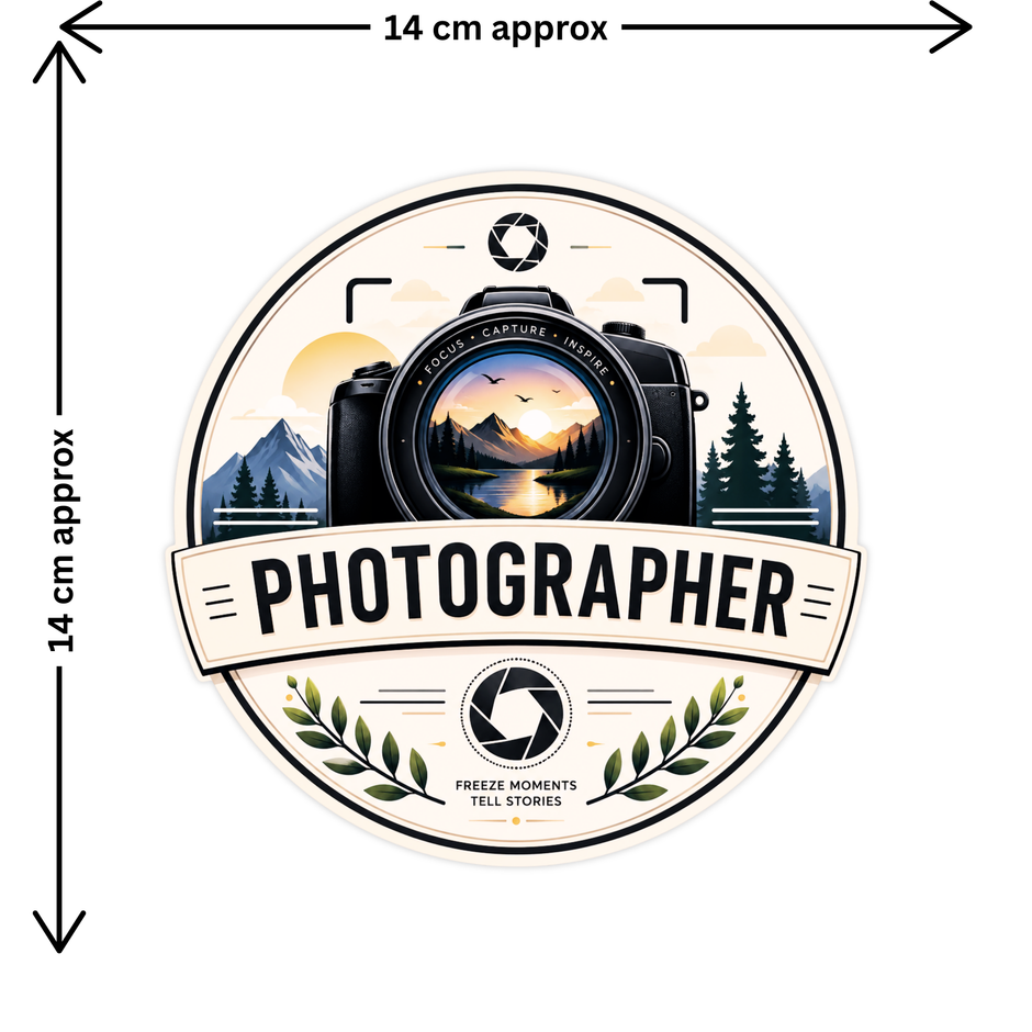 Photographer Camera Art Sticker 15Cm Waterproof Matte Vinyl Stixy Copy high-quality product image angle 5