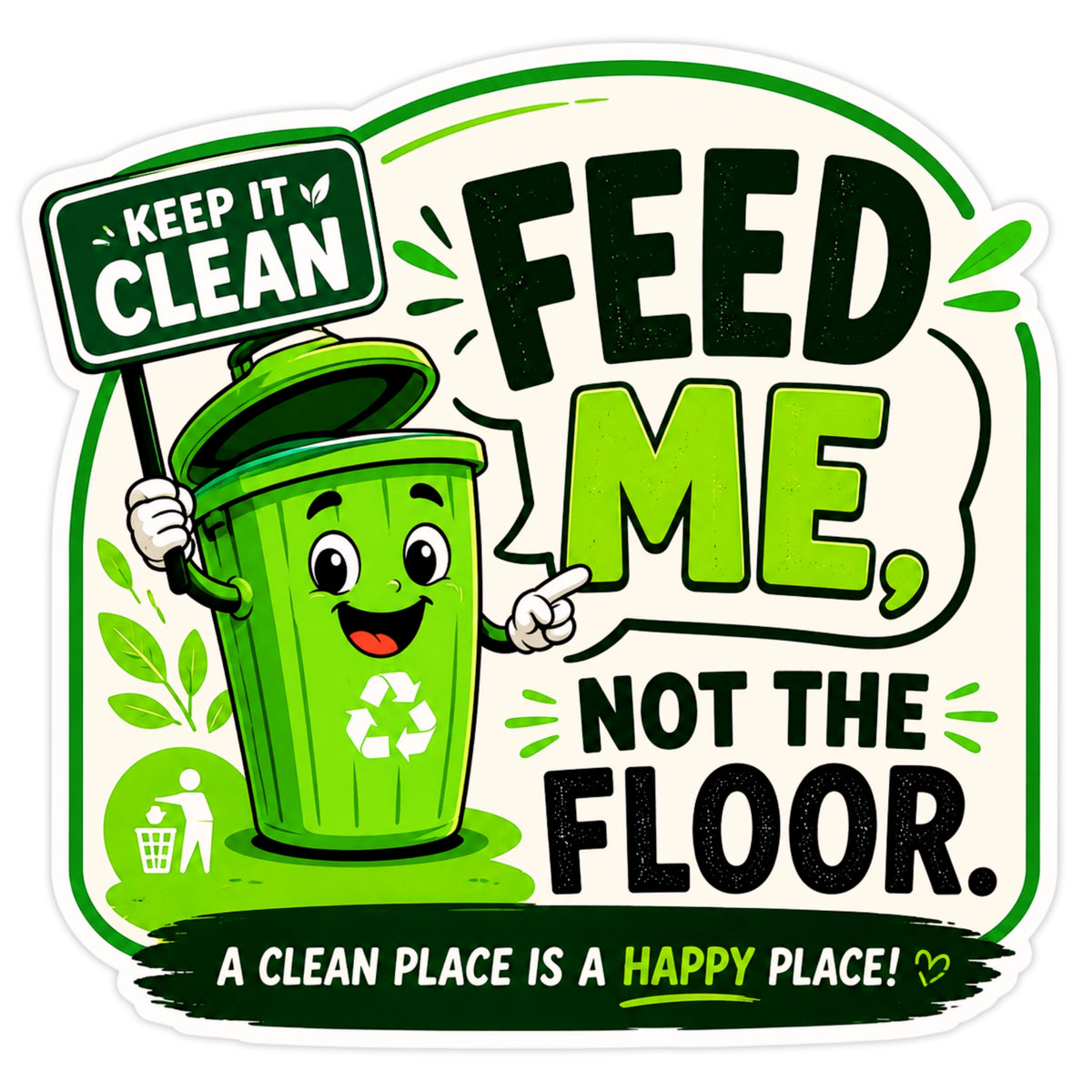 Keep It Clean – Feed Me, Not the Floor Sticker 18cm Waterproof Matte Vinyl – STIXY premium vinyl sticker image 384