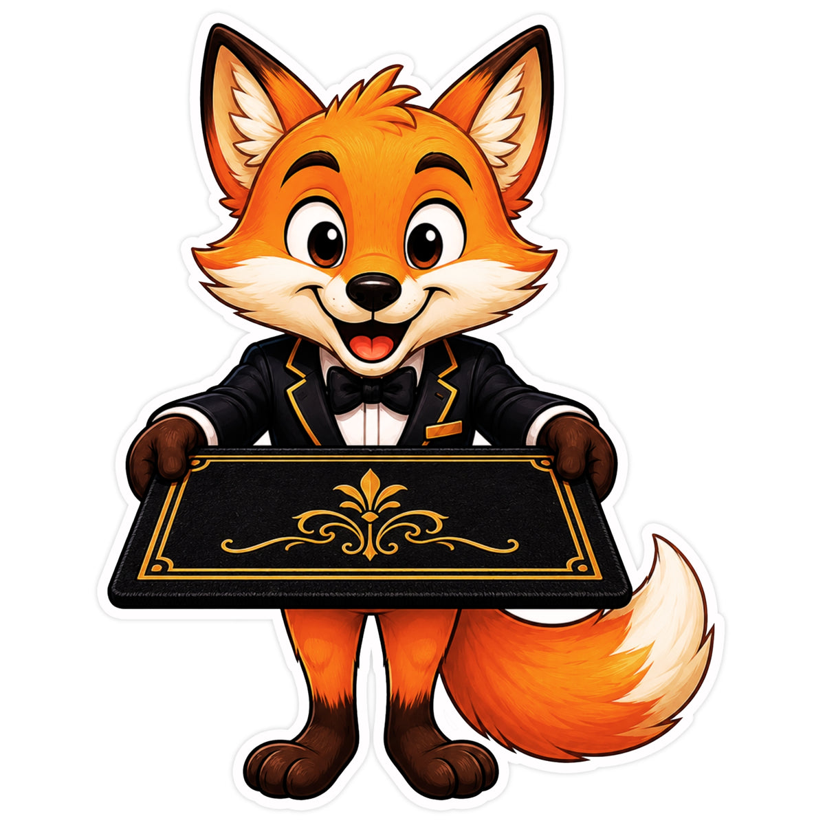 Fox Holding Welcome Mat Sticker 20cm Waterproof Matte Vinyl – STIXY premium vinyl sticker image 458