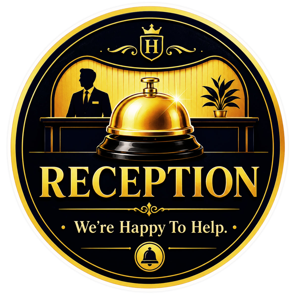 Reception Sign Sticker 18cm Waterproof Matte Vinyl – STIXY premium vinyl sticker image 425