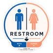 Unisex Restroom Sign Sticker 18 × 19 cm | Men & Women Washroom Door Sign | Waterproof Matte Vinyl – STIXY premium vinyl sticker image 360