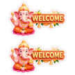 Lord Ganesha Welcome Sticker Set of 2 | Divine Entrance Decor | Waterproof Matte Vinyl – STIXY premium vinyl sticker image 338