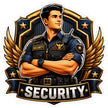 Security Guard Sticker 15 × 15 cm | Professional Security Officer Badge Design | Waterproof Matte Vinyl – STIXY premium vinyl sticker image 331