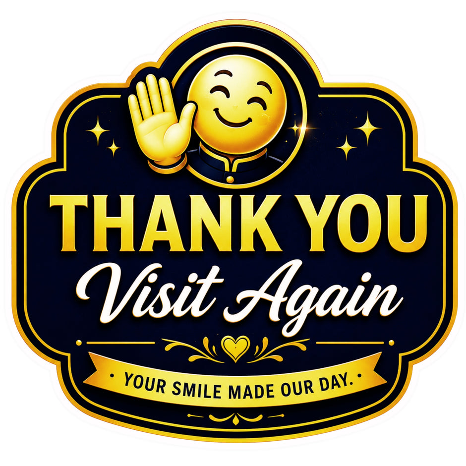 Thank You Visit Again Sticker 18cm Waterproof Matte Vinyl – STIXY premium vinyl sticker image 420