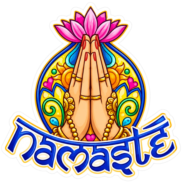 Namaste Greeting Sticker 18cm Waterproof Matte Vinyl – STIXY premium vinyl sticker image 590