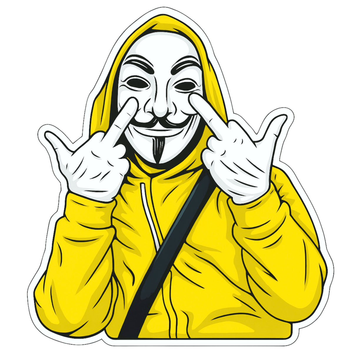 Anonymous Mask Hoodie Sticker 16cm Waterproof Matte Vinyl – STIXY premium vinyl sticker image 583
