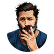 Smoking Bearded Man Attitude Sticker 18cm Waterproof Matte Vinyl – STIXY premium vinyl sticker image 557