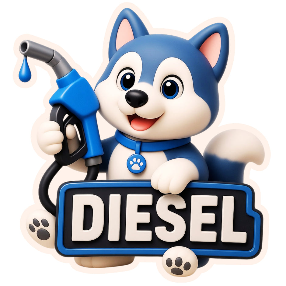 Cute Diesel Husky Sticker 12 × 13 cm | Cartoon Fuel Nozzle Dog Design | Waterproof Matte Vinyl – STIXY premium vinyl sticker image 257