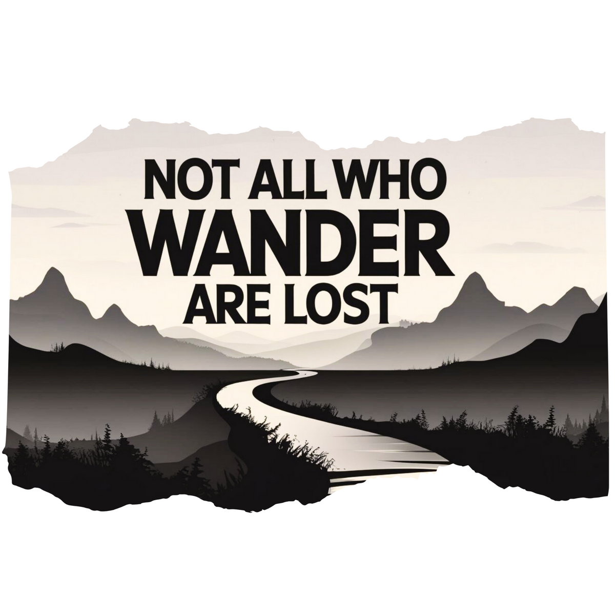 NOT ALL WHO WANDER ARE LOST STICKER – MOUNTAIN TRAIL EDITION premium product image view 1