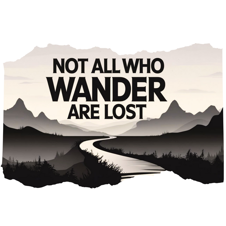 NOT ALL WHO WANDER ARE LOST STICKER – MOUNTAIN TRAIL EDITION premium product image view 1