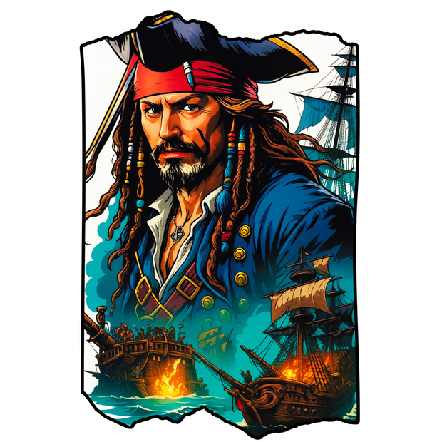 PIRATE CAPTAIN ART STICKER – ADVENTURE SEA SERIES premium product image view 1