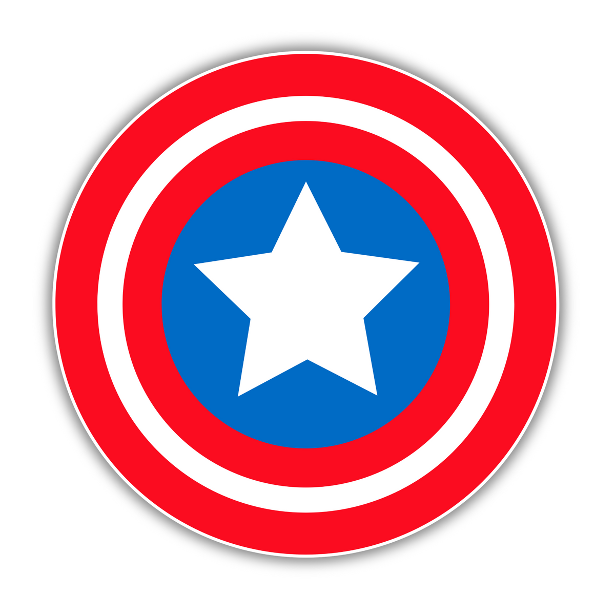 Captain Hero Shield – Waterproof Sticker | Red-White-Blue Super Emblem premium vinyl sticker product image 1