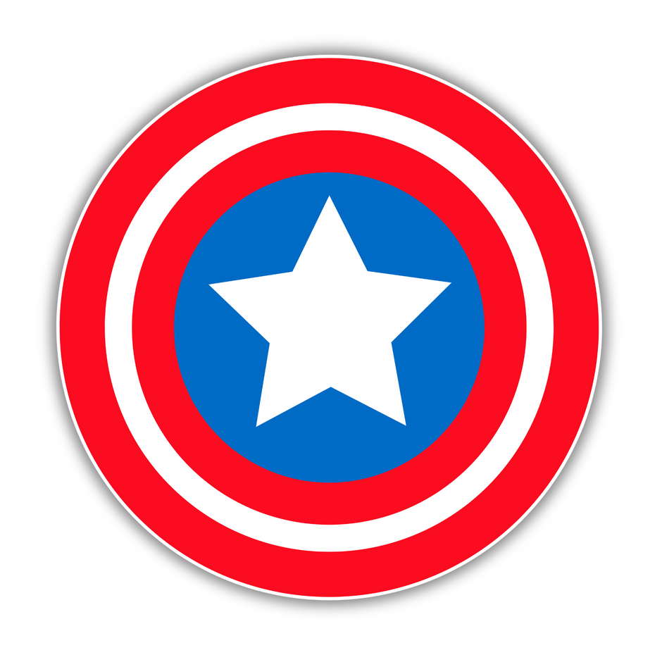 Captain Hero Shield – Waterproof Sticker | Red-White-Blue Super Emblem premium vinyl sticker product image 1