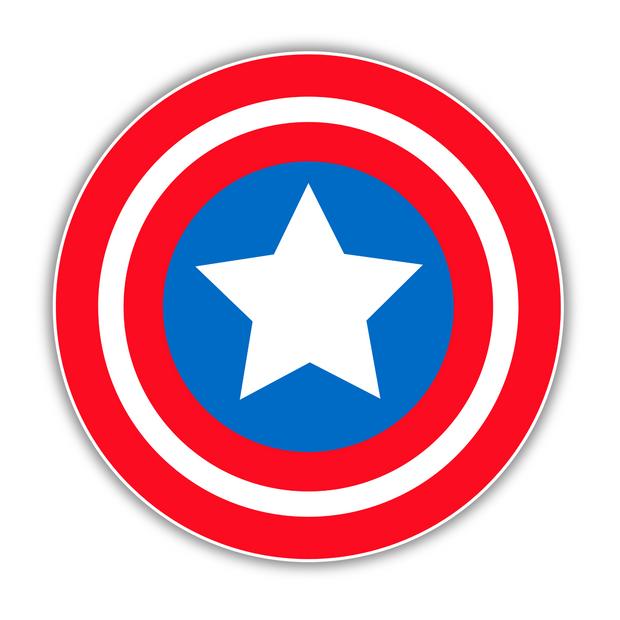 Captain Hero Shield – Waterproof Sticker | Red-White-Blue Super Emblem premium vinyl sticker product image 1