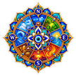 Five Element Vastu Direction Wheel Mandala Waterproof Matte Vinyl Sticker by STIXY