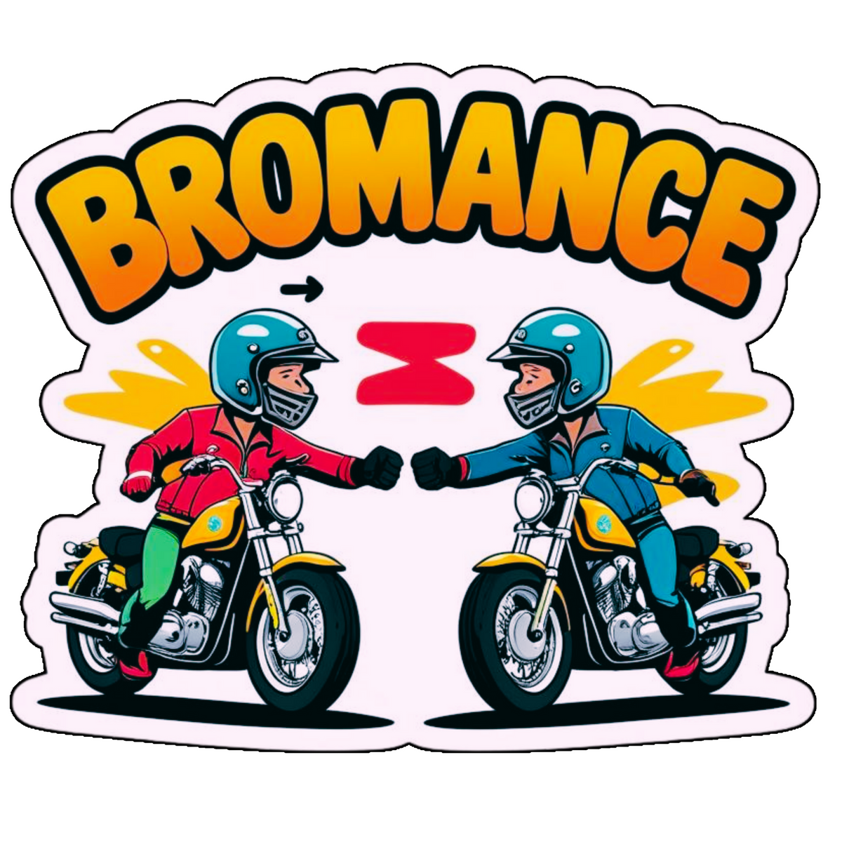 BROMANCE STICKER – MOTORCYCLE BRO FIST ADVENTURE DECAL premium sticker product image 1