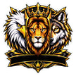 Royal Lion Eagle and Wolf Crown Emblem Waterproof Matte Vinyl Wildlife Sticker by STIXY