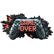 Game Over Controller Sticker – 3D Cracked Joystick Design | Water-Resistant Viny premium vinyl sticker product image 1