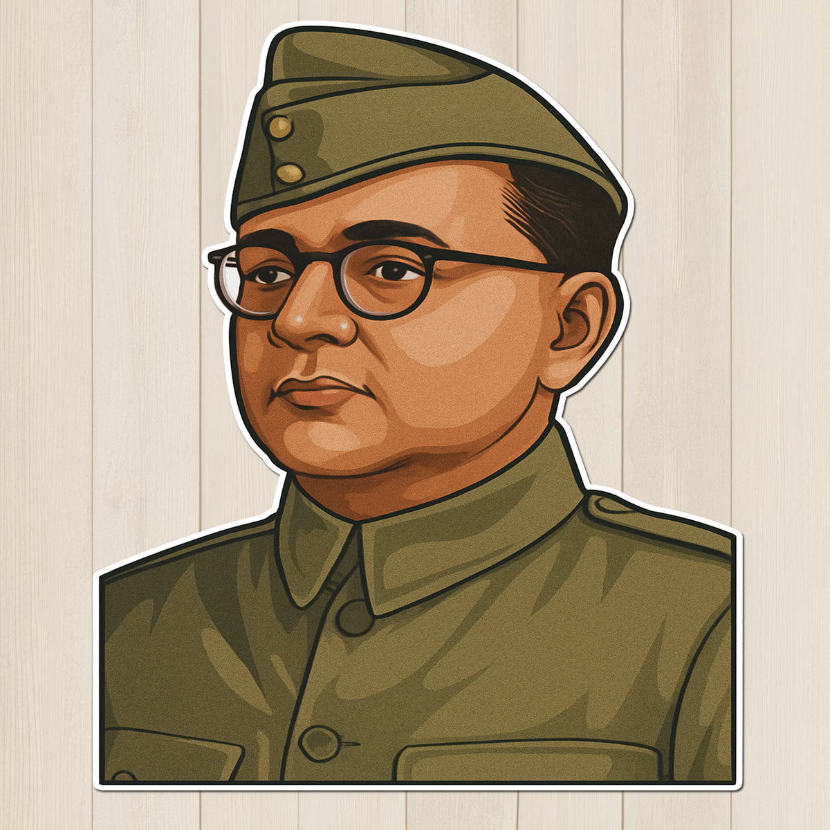 Netaji Subhas Chandra Bose Vinyl Sticker | Freedom Fighter Tribute Decal premium sticker image view 1