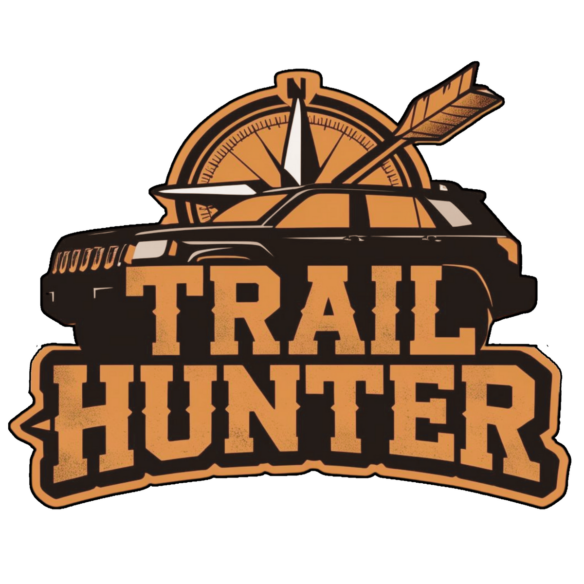 TRAIL HUNTER STICKER – OFFROAD SUV COMPASS ADVENTURE DECAL premium sticker product image 1