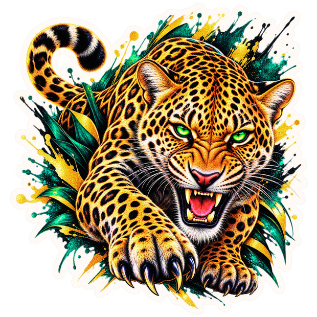 Royal Leopard Attack Waterproof Matte Vinyl Sticker by STIXY