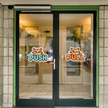Angry Cat Push & Pull Door Sticker Set – Waterproof Matte Vinyl (15 cm) premium product image view 1