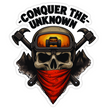 WATERPROOF CONQUER THE UNKNOWN JEEP STICKER – OFFROAD ADVENTURE DECAL premium sticker product image 1