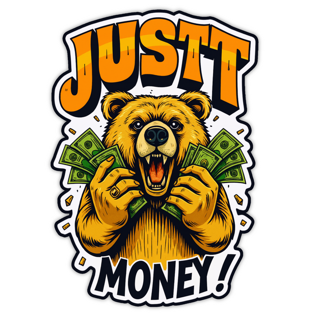 JUSTT MONEY STICKER – FUNNY BEAR CASH EDITION premium product image view 1