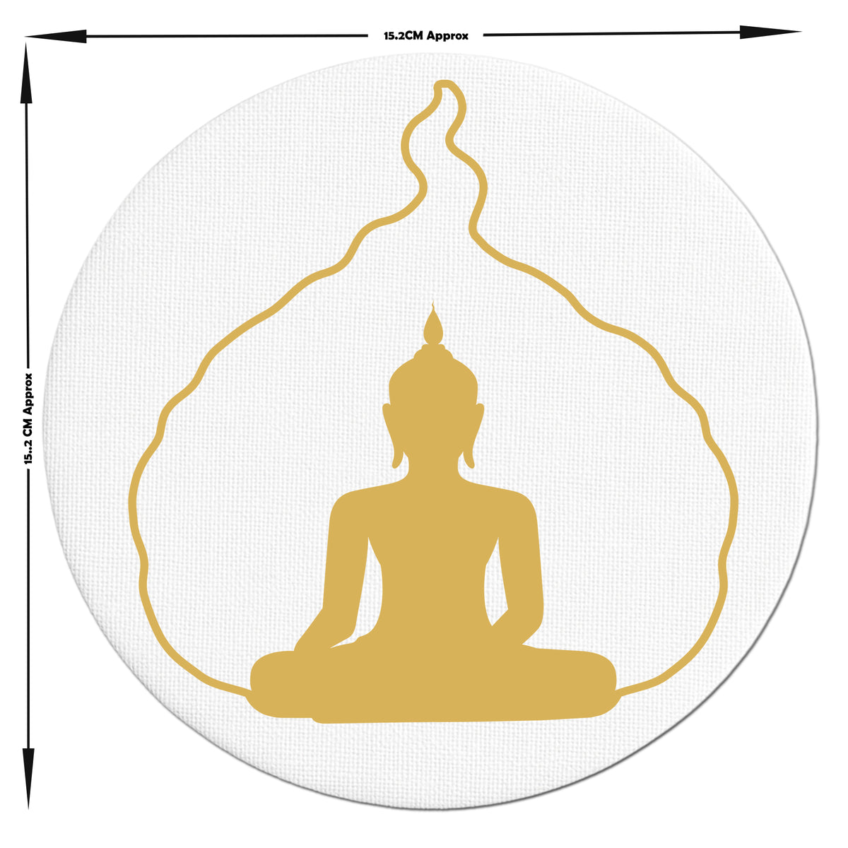 Buddha Meditation Wall Frame Glossy Golden Round Aura Design premium sticker image view 4