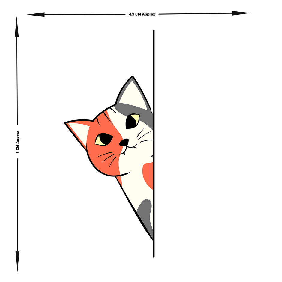 Cute Peeking Cats Laptop Sticker Set Pack Of 2 Waterproof Vinyl Edge Decals For Laptops Tablets Copy premium sticker product image 6