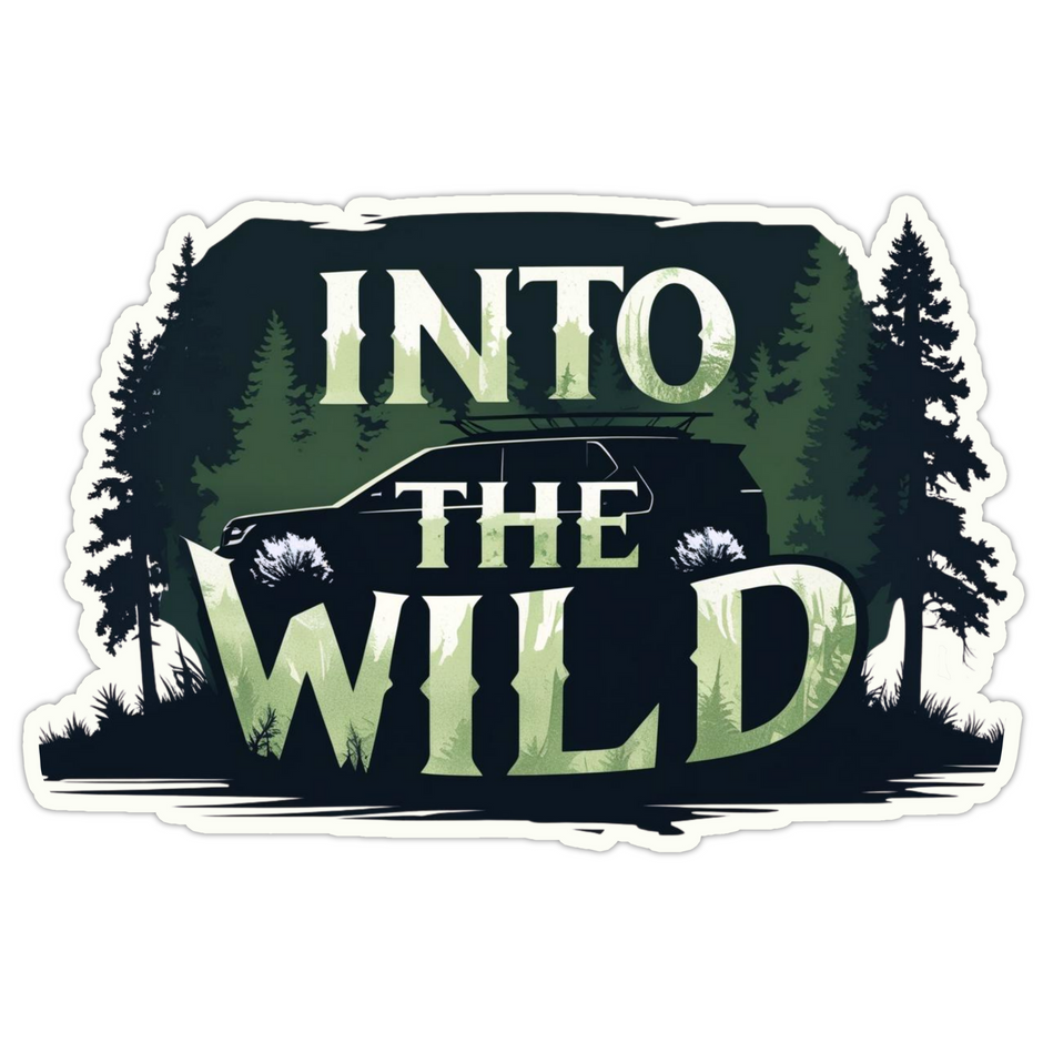 INTO THE WILD STICKER – FOREST OFFROAD ADVENTURE DECAL premium sticker product image 1