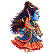 Lord Shiva and Classical Dancer Devotional Sticker with Colorful Traditional Indian Artwork by STIXY