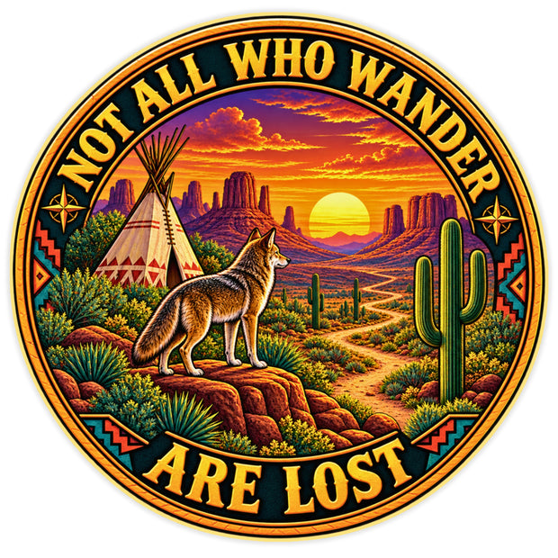 Not All Who Wander Are Lost Adventure Waterproof Matte Vinyl Sticker by STIXY
