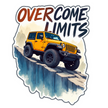 WATERPROOF OVERCOME LIMITS JEEP STICKER – OFFROAD MOTIVATIONAL DECAL premium sticker product image 1