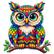 Colorful Cute Owl Sticker with Big Eyes Waterproof Matte Vinyl Sticker by STIXY