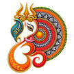 Colorful Lord Ganesha Trishul Spiritual Sticker with Traditional Indian Mandala Artwork by STIXY