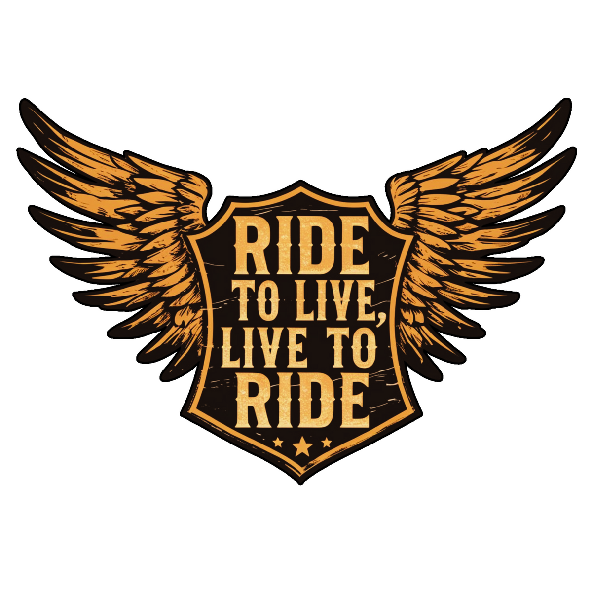 RIDE TO LIVE, LIVE TO RIDE STICKER – BIKER WINGED BADGE DECAL premium sticker product image 1