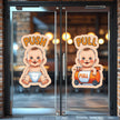 Premium Push & Pull Baby Door Sticker Set – Funny Baby with Gas Cylinder Design premium sticker image view 1