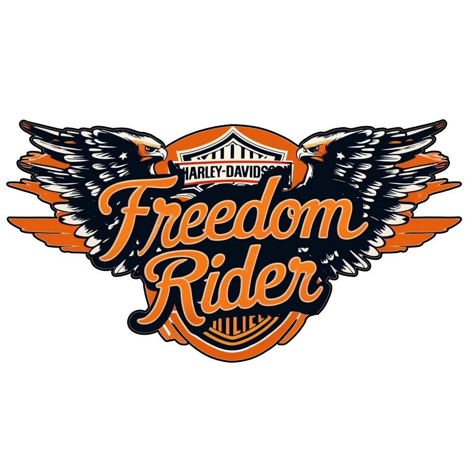 FREEDOM RIDER EAGLE WINGS STICKER – CLASSIC BIKER DECAL premium sticker product image 1