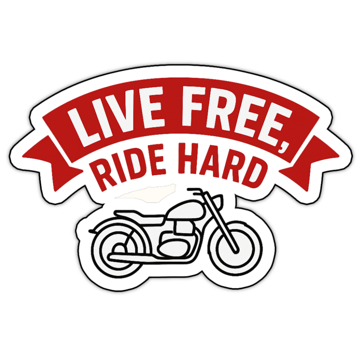 LIVE FREE RIDE HARD STICKER – CLASSIC MOTORCYCLE DECAL premium sticker product image 1