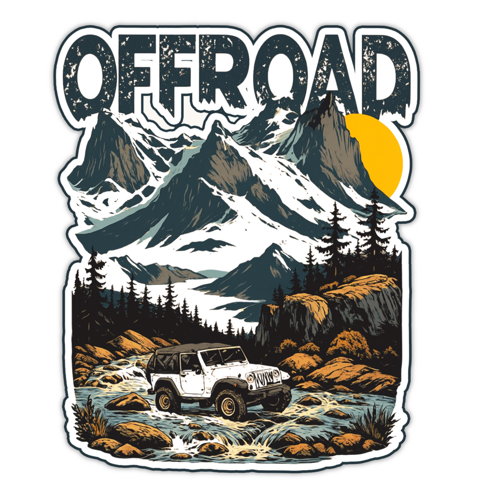 OFFROAD JEEP STICKER – MOUNTAIN ADVENTURE DECAL premium sticker product image 1
